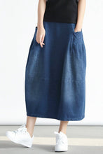 Load image into Gallery viewer, 2018 Denim Pocket Cotton Skirt Simple Women Clothes Q0501A - netzwerktechnikum
