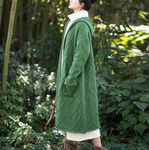 Load image into Gallery viewer, Long Cardigan Sweater, Cardigans for Women, Knit Cardigan Hooded
